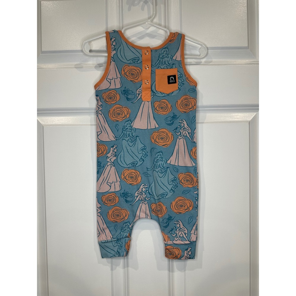 Rags Disney Princess‎ Roses Baby Romper Jumpsuit One Piece Size 12-18M